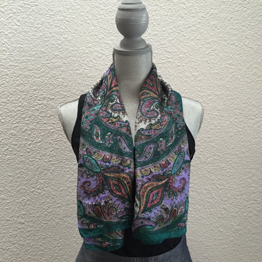 Posh paisley silk scarf